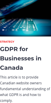 GDPR for business in Canada